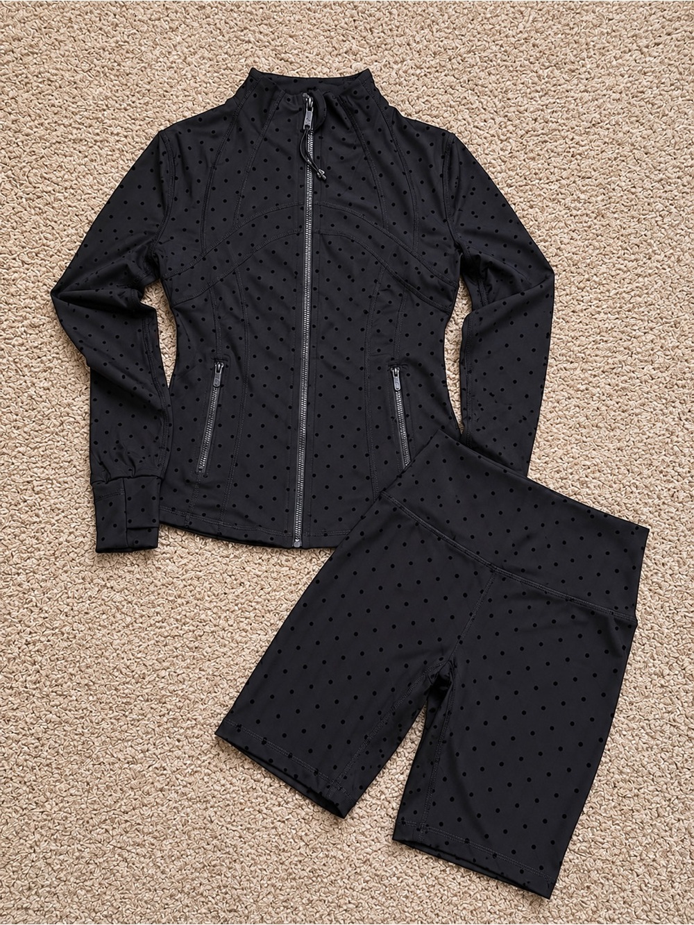 Lululemon Define Polka Dot Jacket and Shorts Matching Set